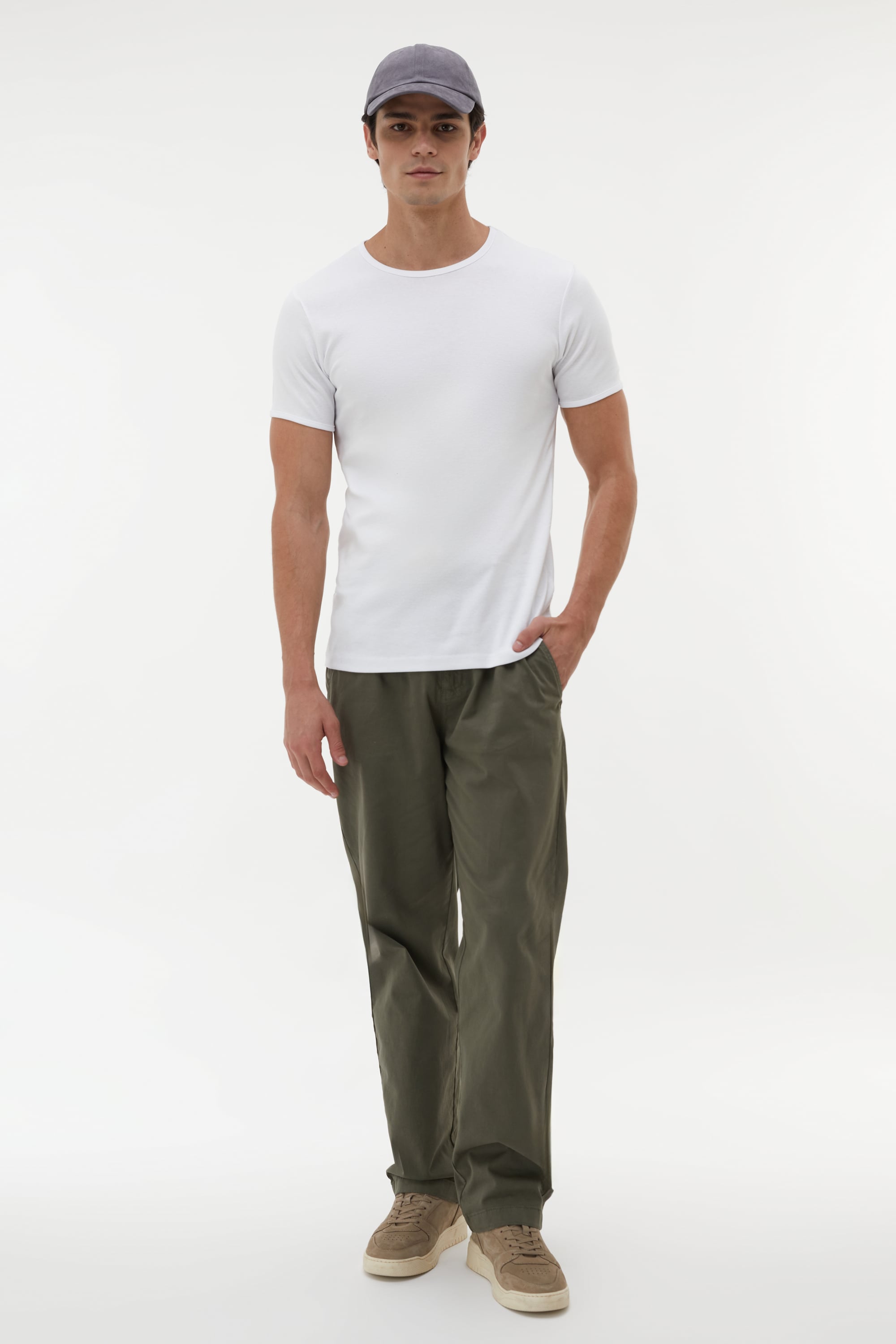 BİSİKLET YAKA KISA KOLLU T-SHIRT