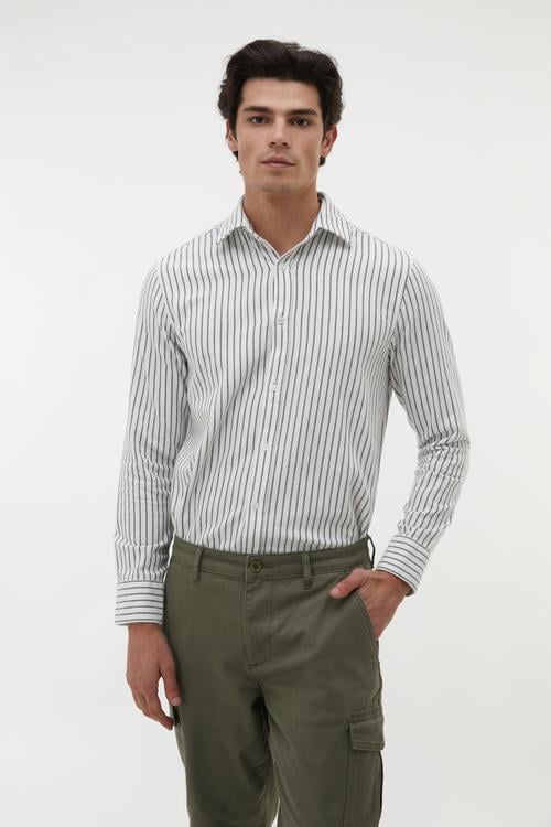 ÇİZGİLİ REGULAR FIT UZUN KOLLU GÖMLEK