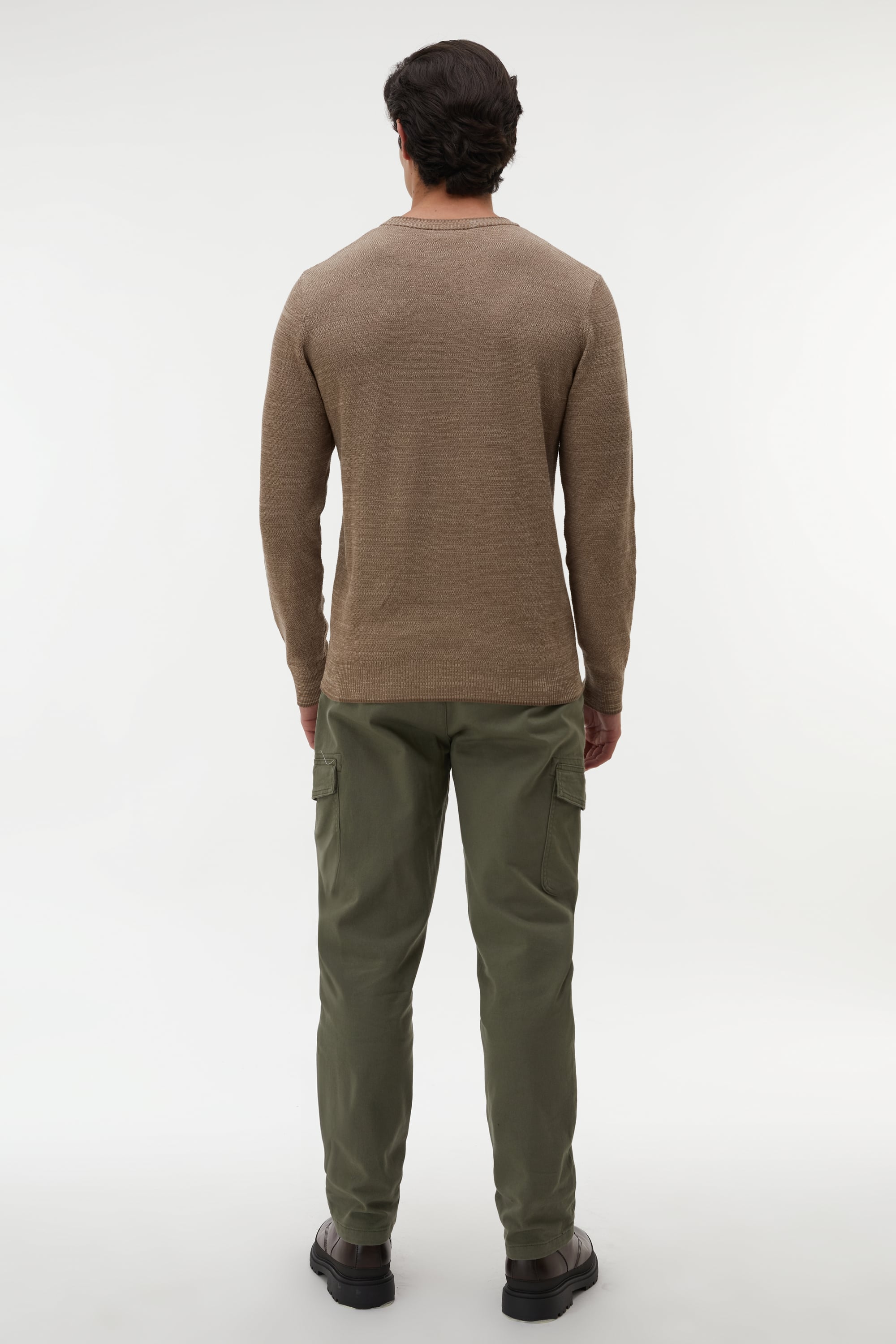 BİSİKLET YAKA MULİNELİ UZUN KOLLU KAZAK