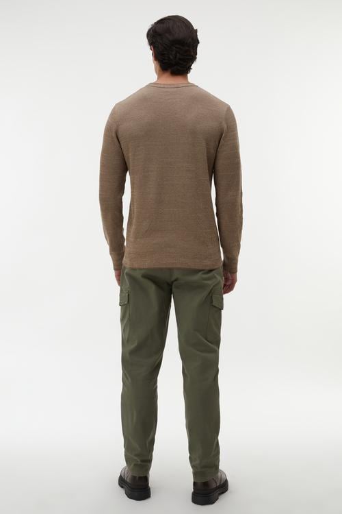 PAMUK KARIŞIMLI STRAIGHT FIT KARGO PANTOLON