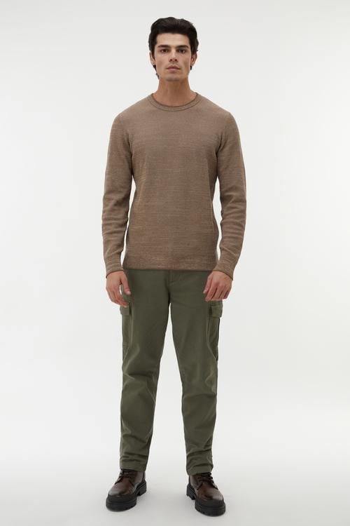 PAMUK KARIŞIMLI STRAIGHT FIT KARGO PANTOLON