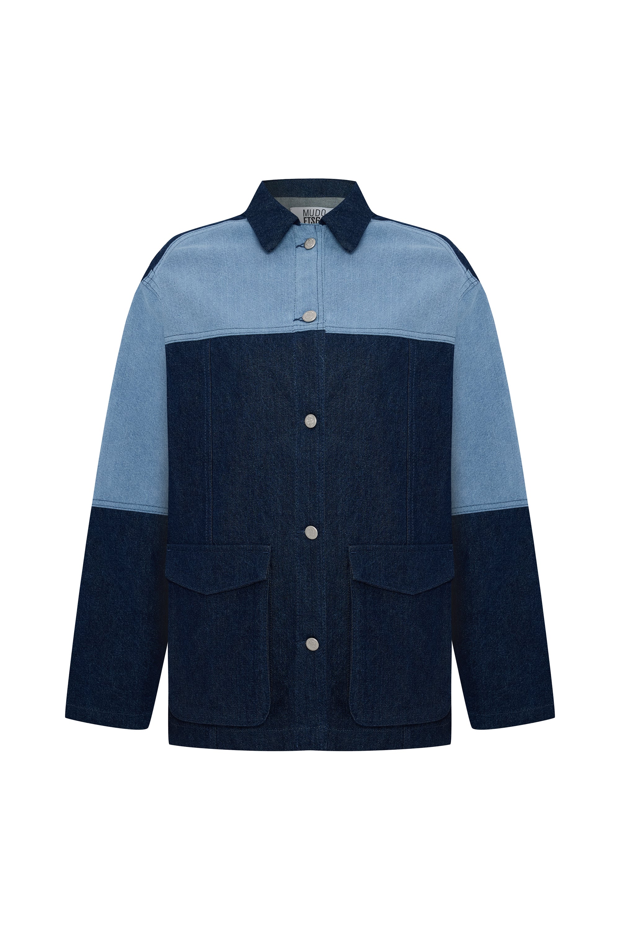 RENK BLOKLU OVERSIZE JEAN CEKET