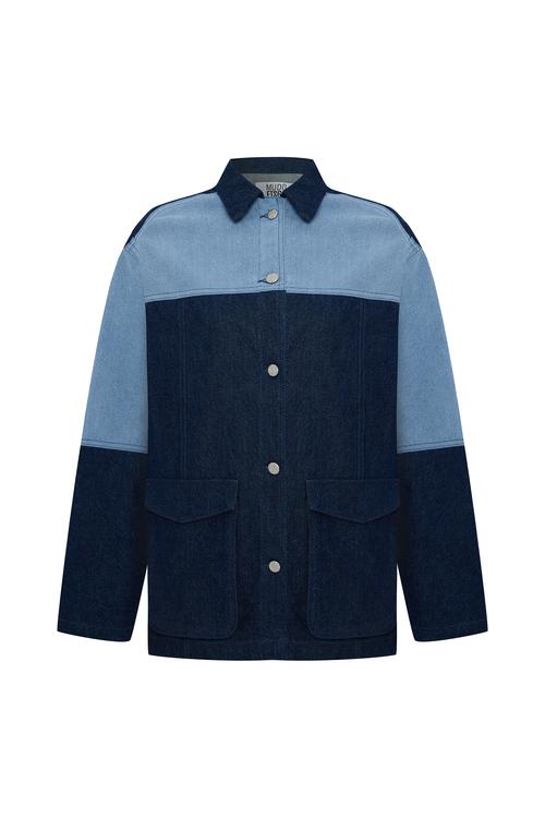  RENK BLOKLU OVERSIZE JEAN CEKET