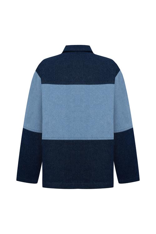  RENK BLOKLU OVERSIZE JEAN CEKET