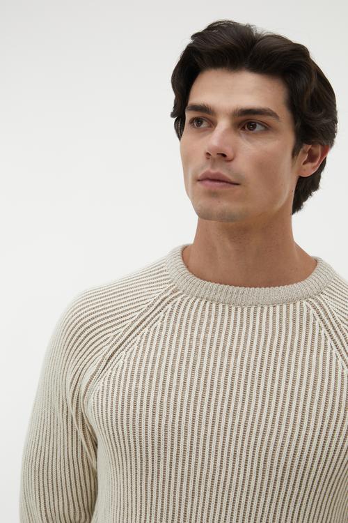 BİSİKLET YAKA ÖRGÜLÜ LOOSE FIT KAZAK