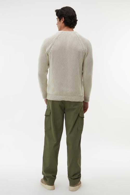 BİSİKLET YAKA ÖRGÜLÜ LOOSE FIT KAZAK