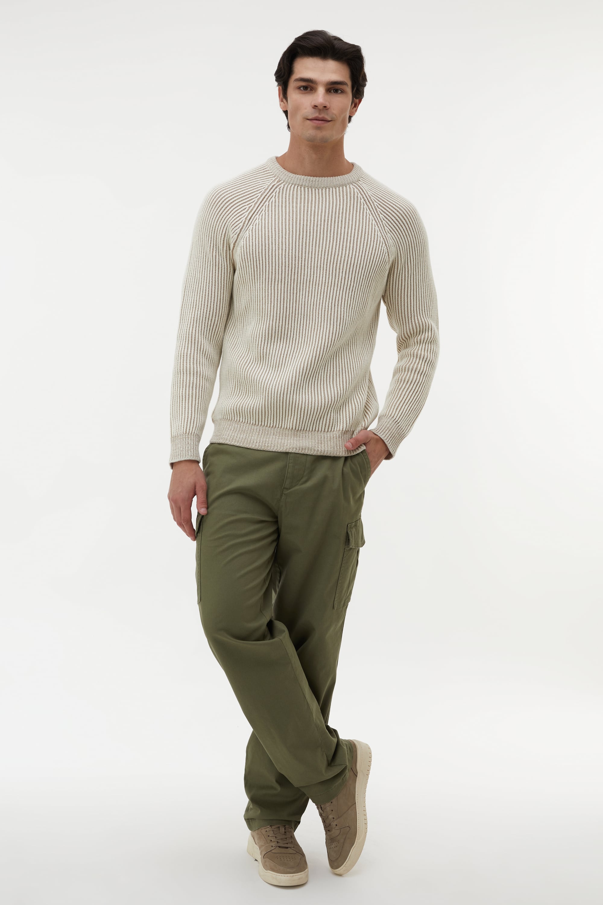 BİSİKLET YAKA ÖRGÜLÜ LOOSE FIT KAZAK