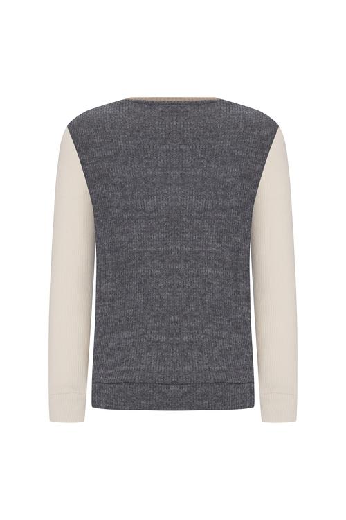  ÇİFT RENKLİ ÖRME SWEATSHIRT