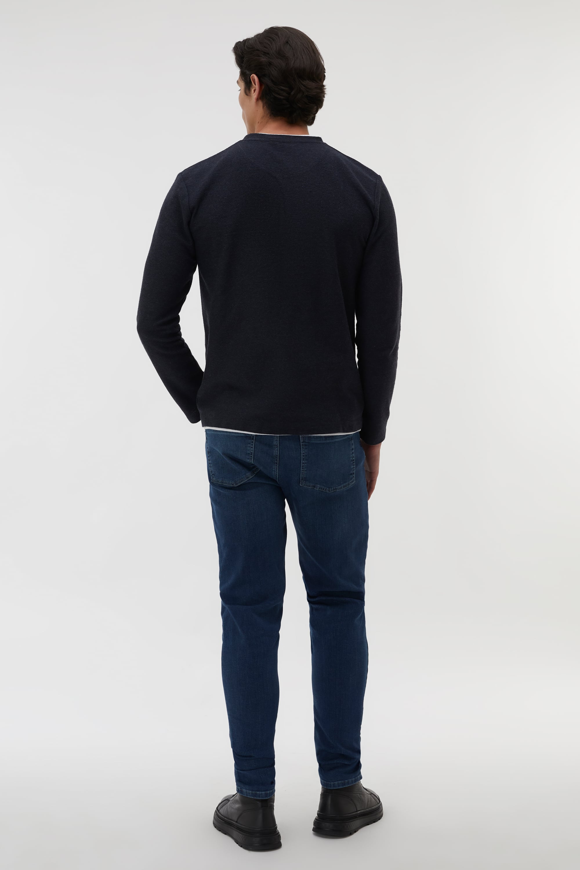 PAMUK KARIŞIMLI BİSİKLET YAKA SWEATSHIRT