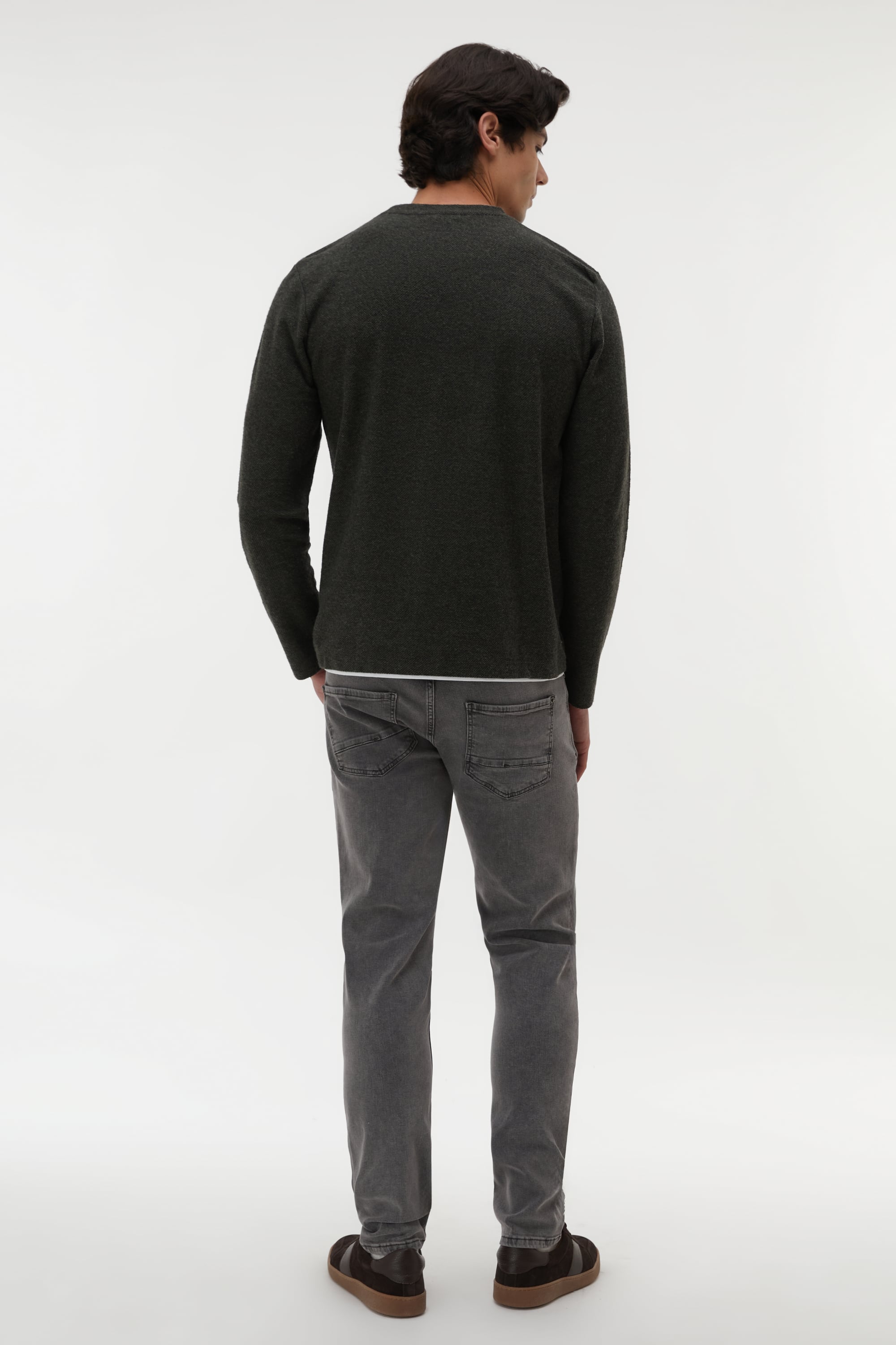 PAMUK KARIŞIMLI BİSİKLET YAKA SWEATSHIRT