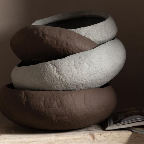 EARTH DEKORATİF KASE BEJ 43X39X15CM