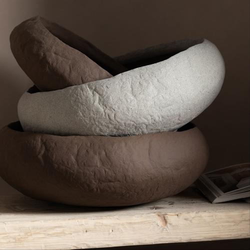 EARTH DEKORATİF KASE KAHVE 43X39X15CM