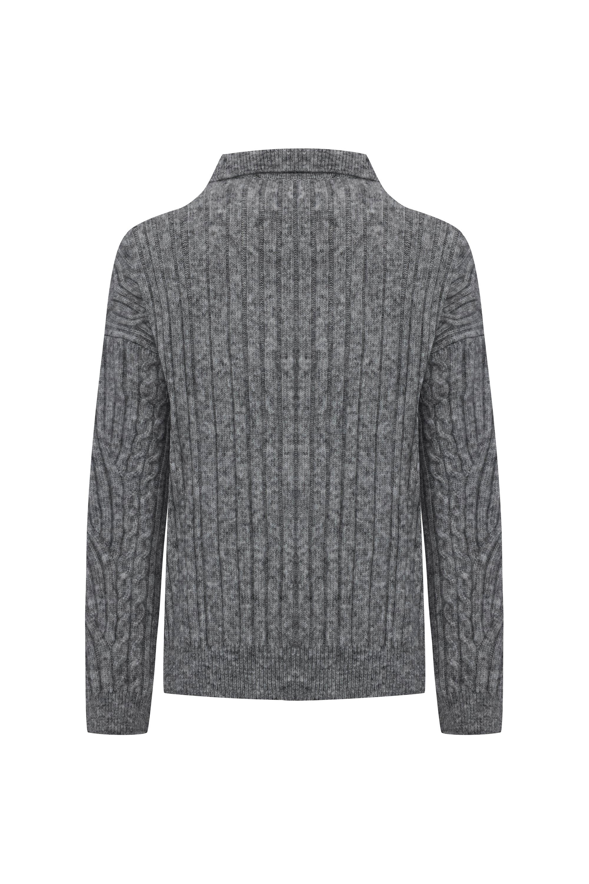 SAÇ ÖRGÜLÜ POLO YAKA KAZAK