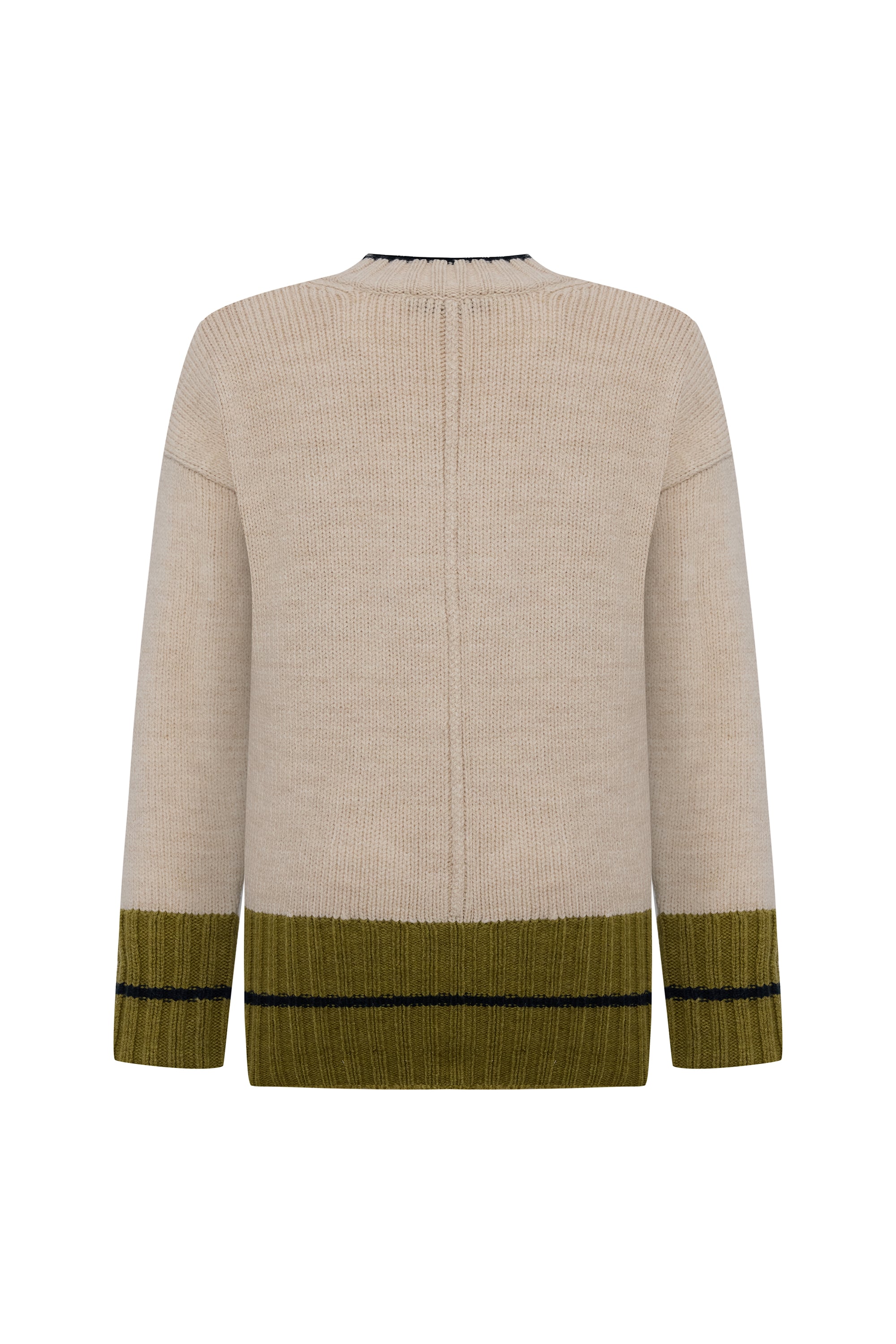 ÇİZGİLİ LOOSE FİT V YAKA KAZAK