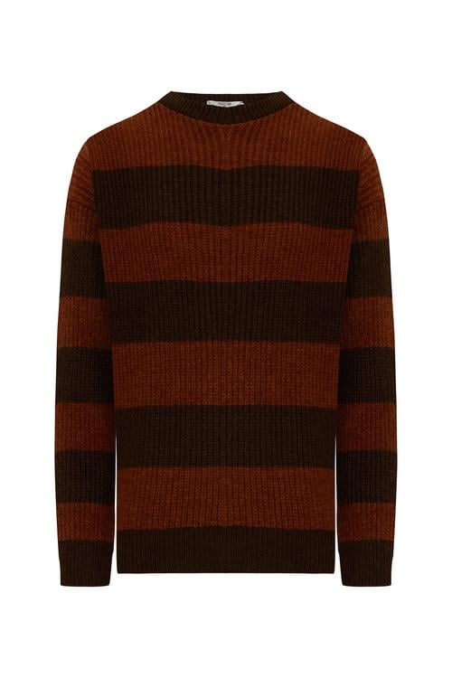  ÇİZGİLİ BİSİKLET YAKA KAZAK