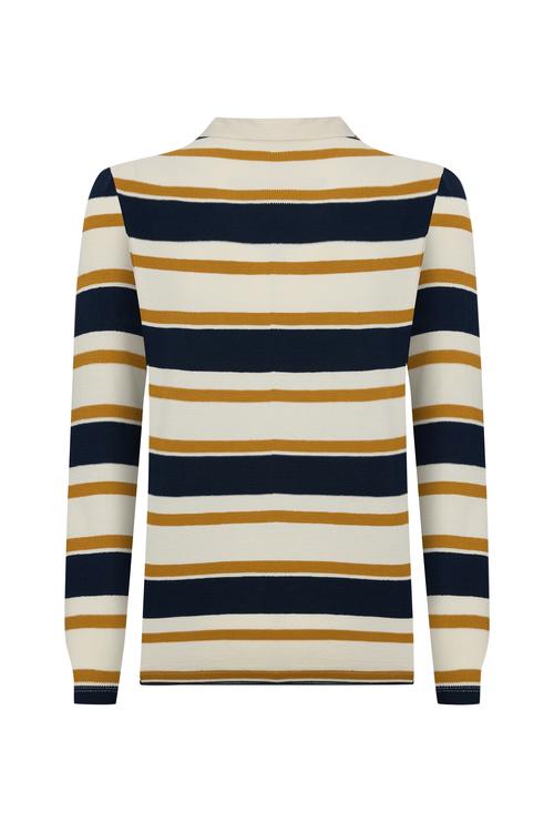  ÇİZGİLİ POLO YAKA TRİKO KAZAK