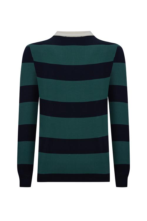  POLO YAKA ÇİZGİLİ SWEATSHIRT