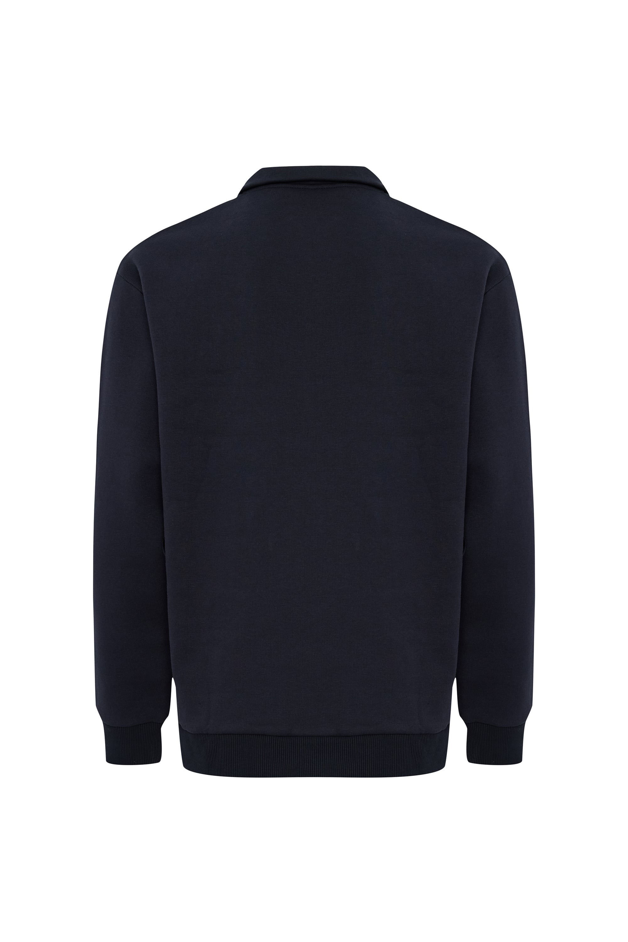 FERMUARLI DİK YAKA SWEATSHIRT