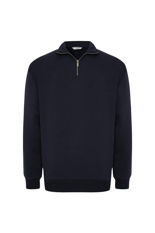  FERMUARLI DİK YAKA SWEATSHIRT