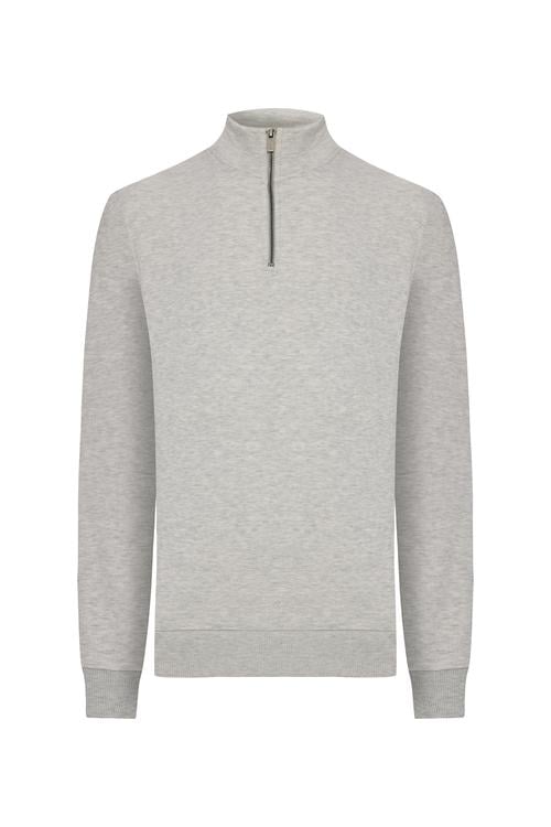 FERMUARLI DİK YAKA SWEATSHIRT