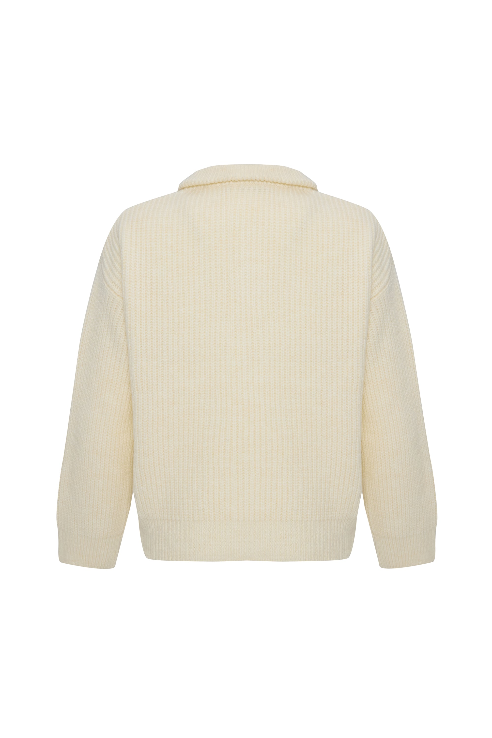 DİK YAKA FERMUARLI KAZAK