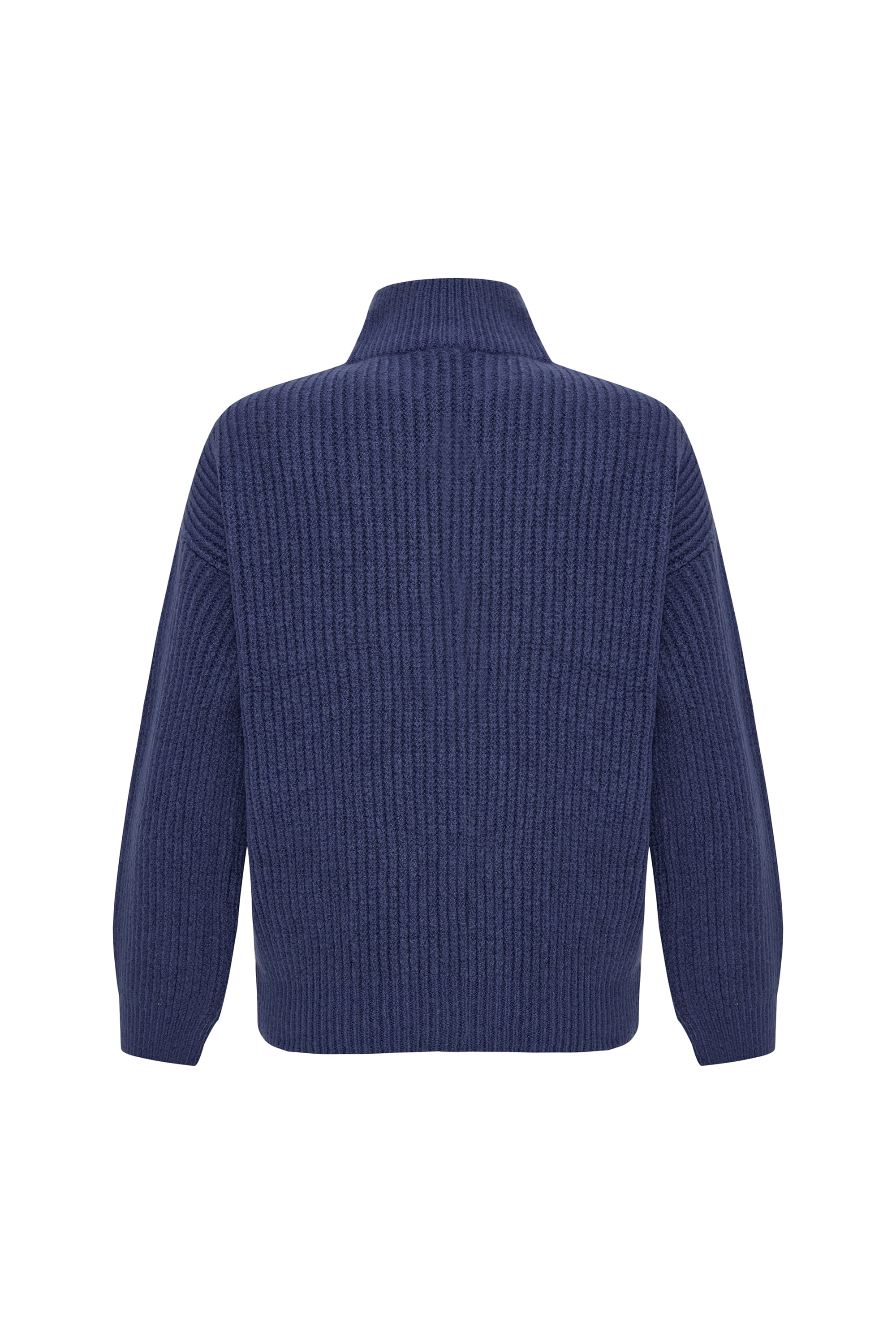 DİK YAKA FERMUARLI KAZAK