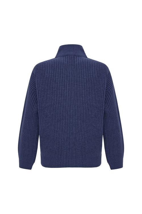  DİK YAKA FERMUARLI KAZAK