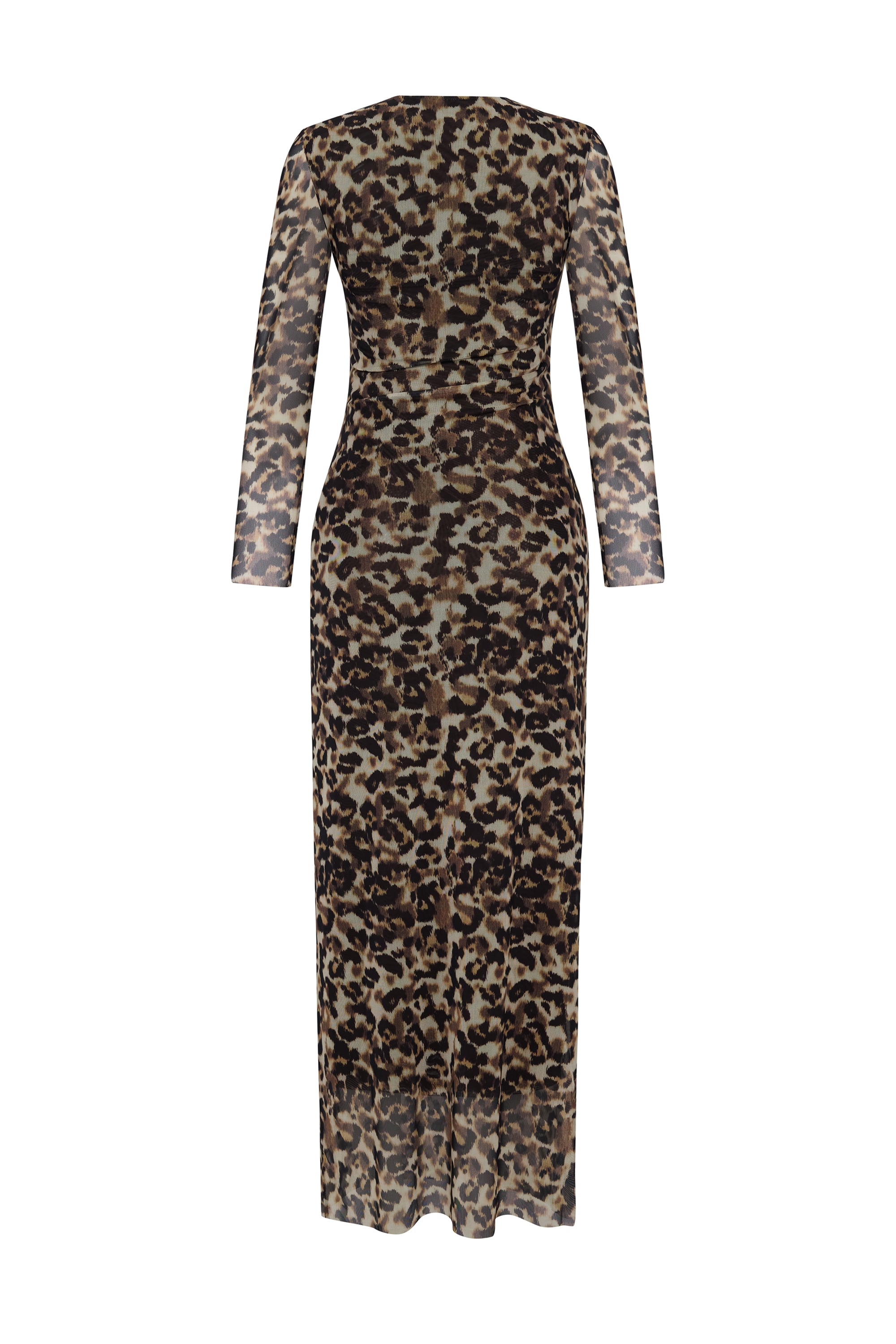 LEOPAR BASKILI MİDİ TÜL ELBİSE