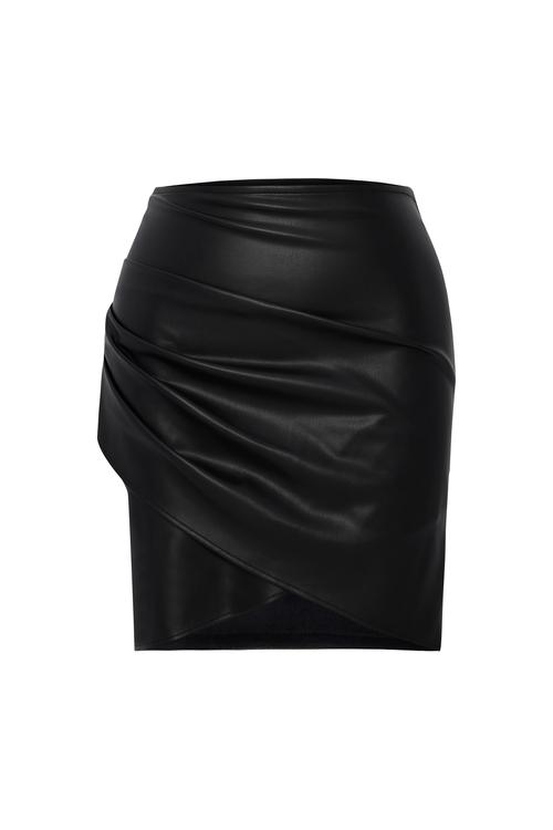  DERİ GÖRÜNÜMLÜ MİNİ ETEK