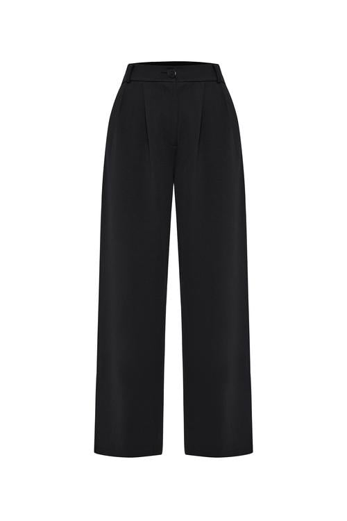 WIDE LEG PİLELİ YÜKSEK BEL PANTOLON