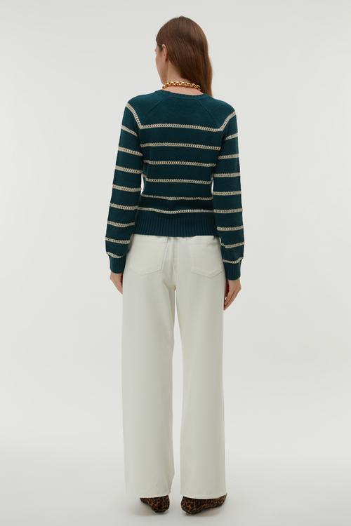  ÇİZGİLİ BİSİKLET YAKA KAZAK