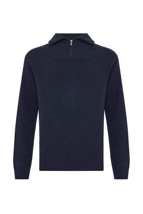  FERMUARLI POLO YAKA YÜN KAZAK