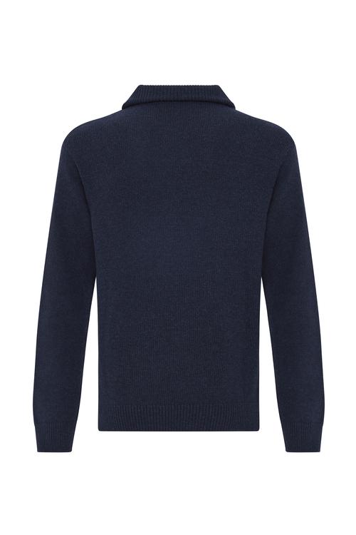  FERMUARLI POLO YAKA YÜN KAZAK