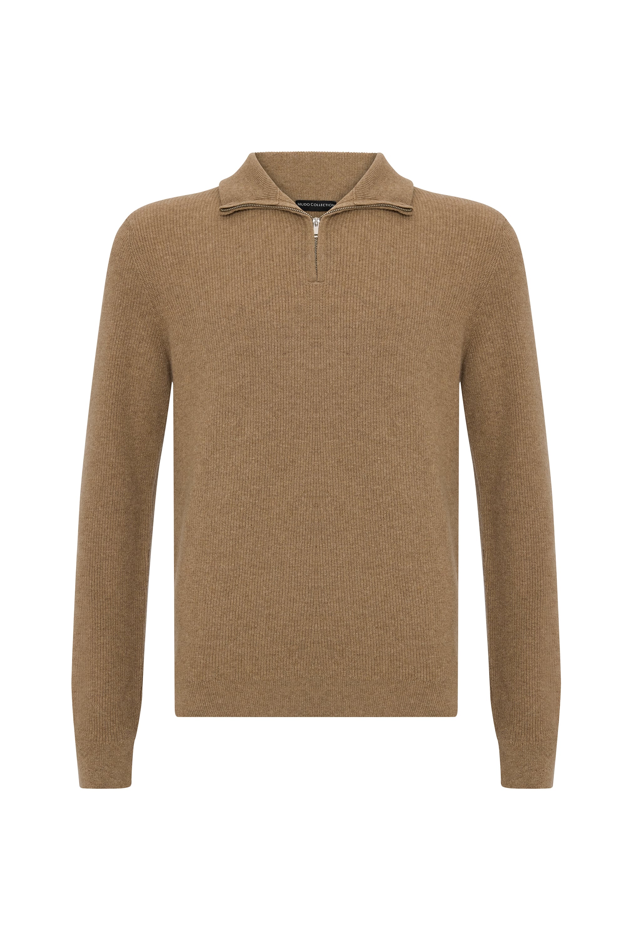 FERMUARLI DİK YAKA YÜN KARIŞIMLI KAZAK