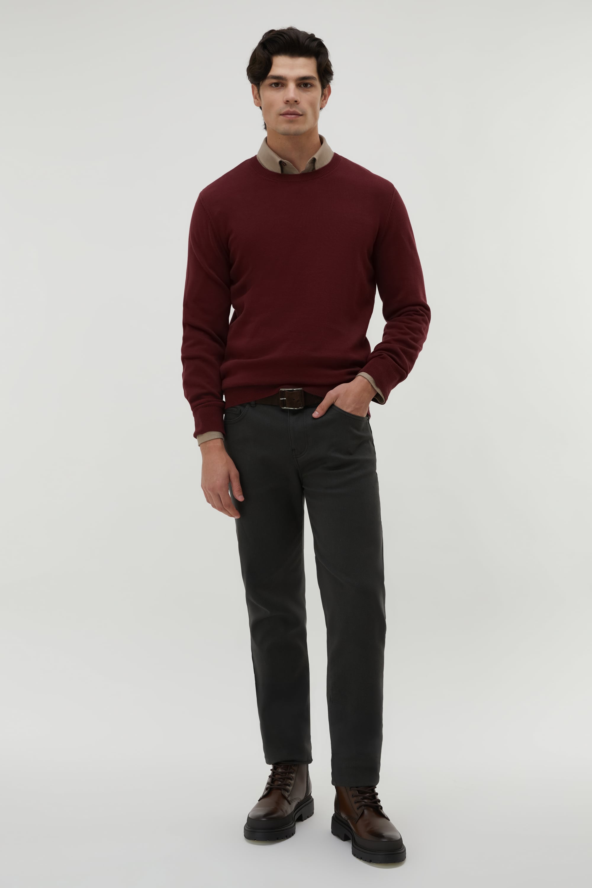 BİSİKLET YAKA UZUN KOLLU KAZAK