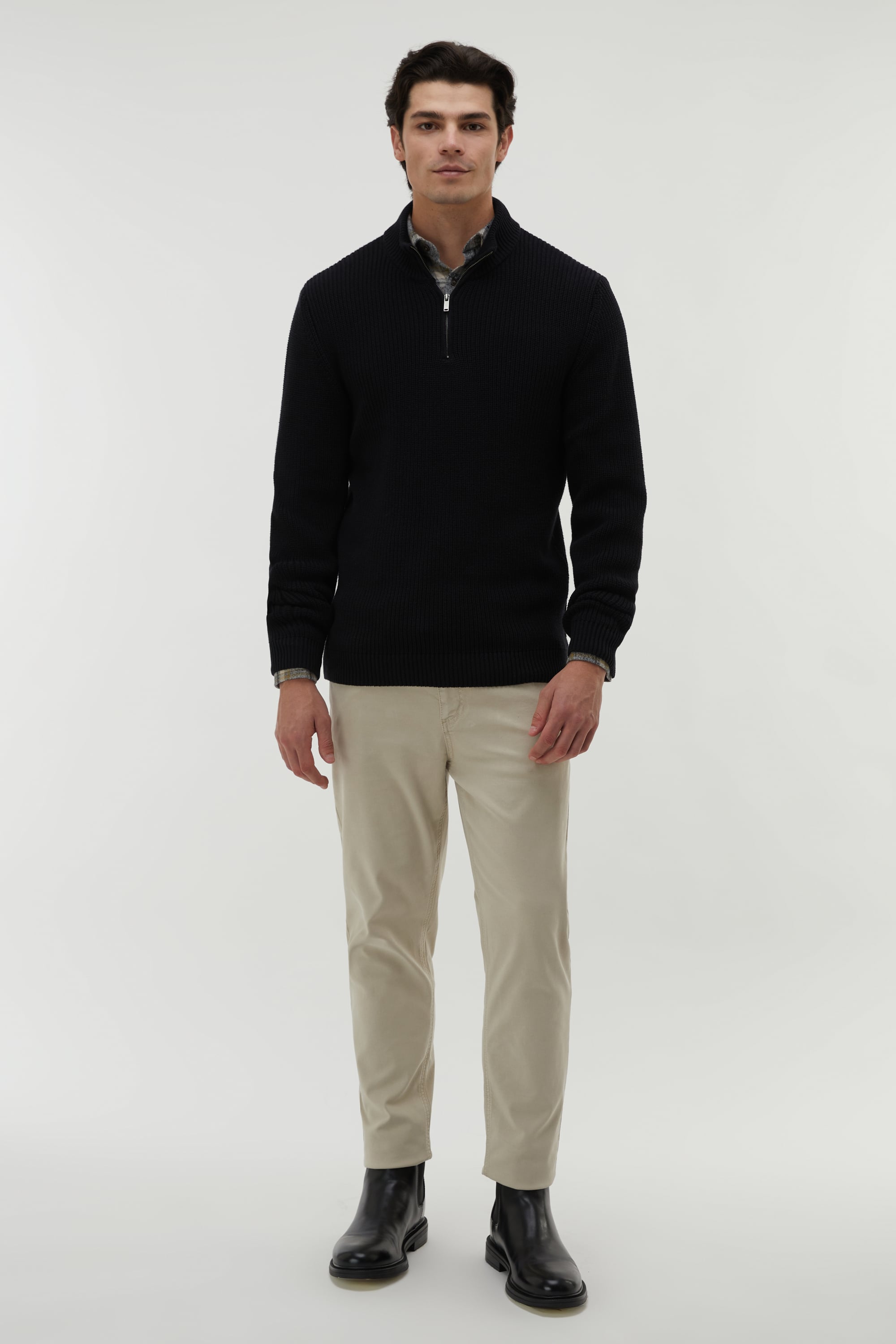 DİK YAKA REGULAR FIT KAZAK