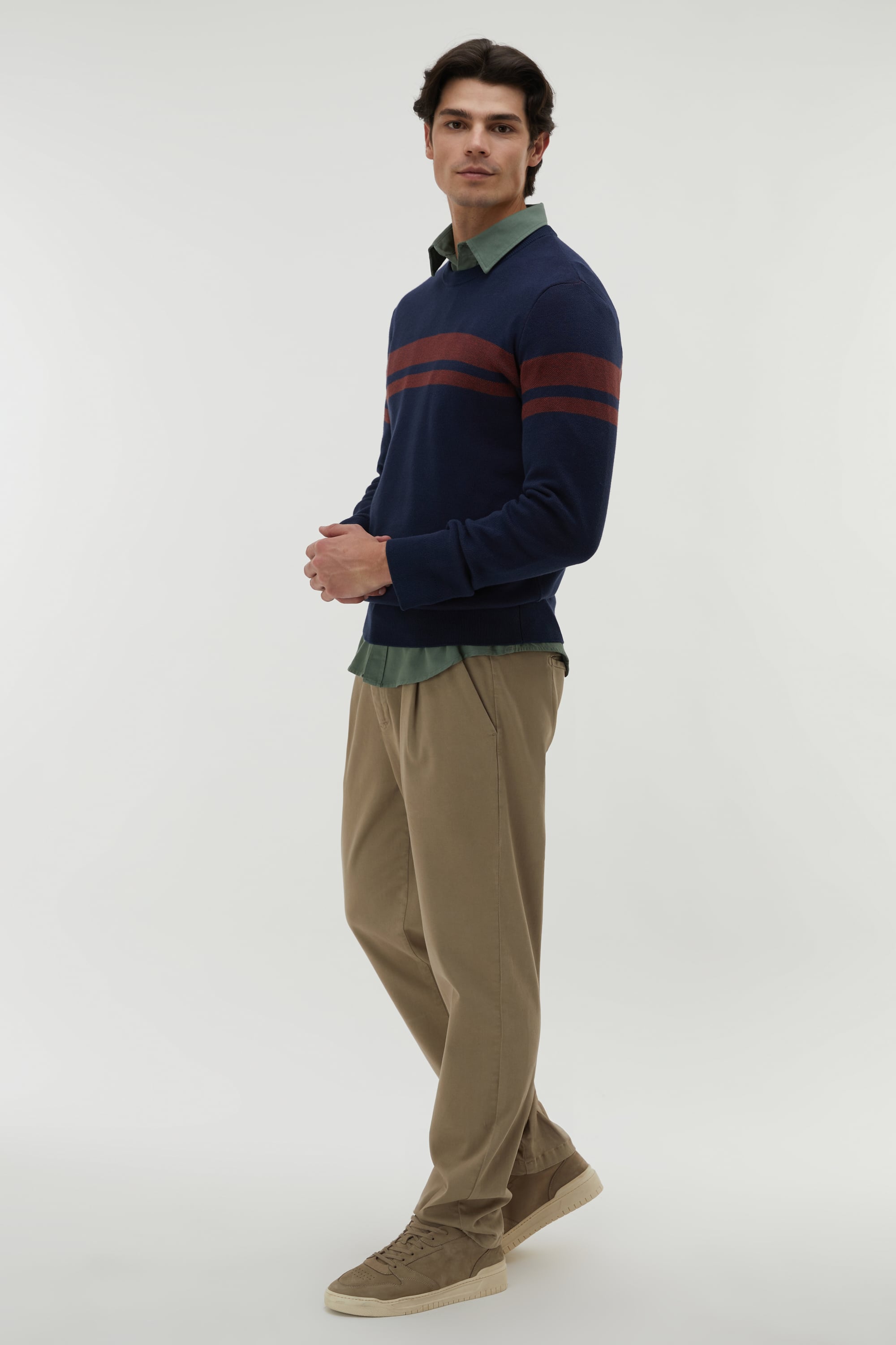 BLOKLU BİSİKLET YAKA KAZAK