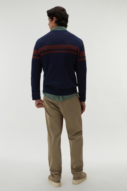  BLOKLU BİSİKLET YAKA KAZAK