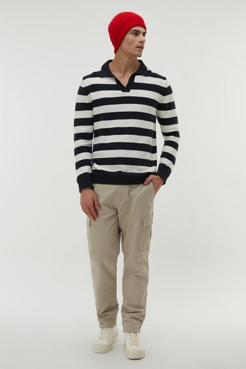 PAMUK KARIŞIMLI STRAIGHT FIT KARGO PANTOLON