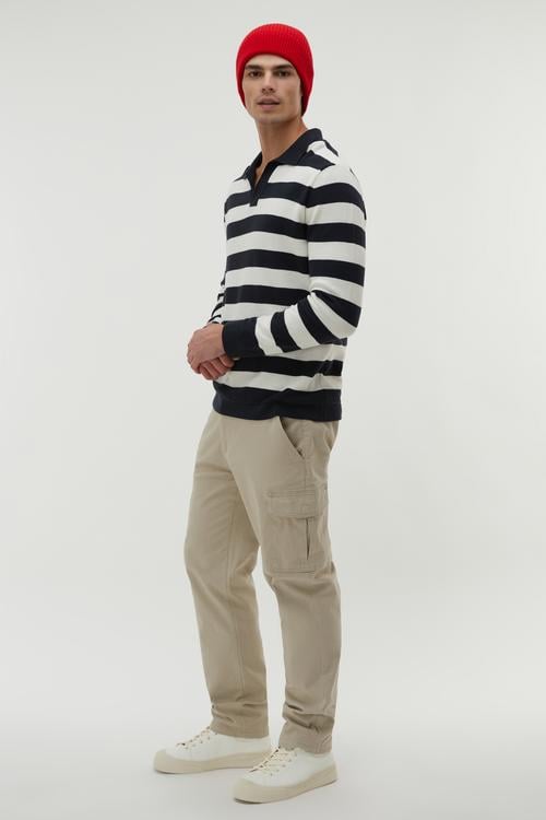 PAMUK KARIŞIMLI STRAIGHT FIT KARGO PANTOLON