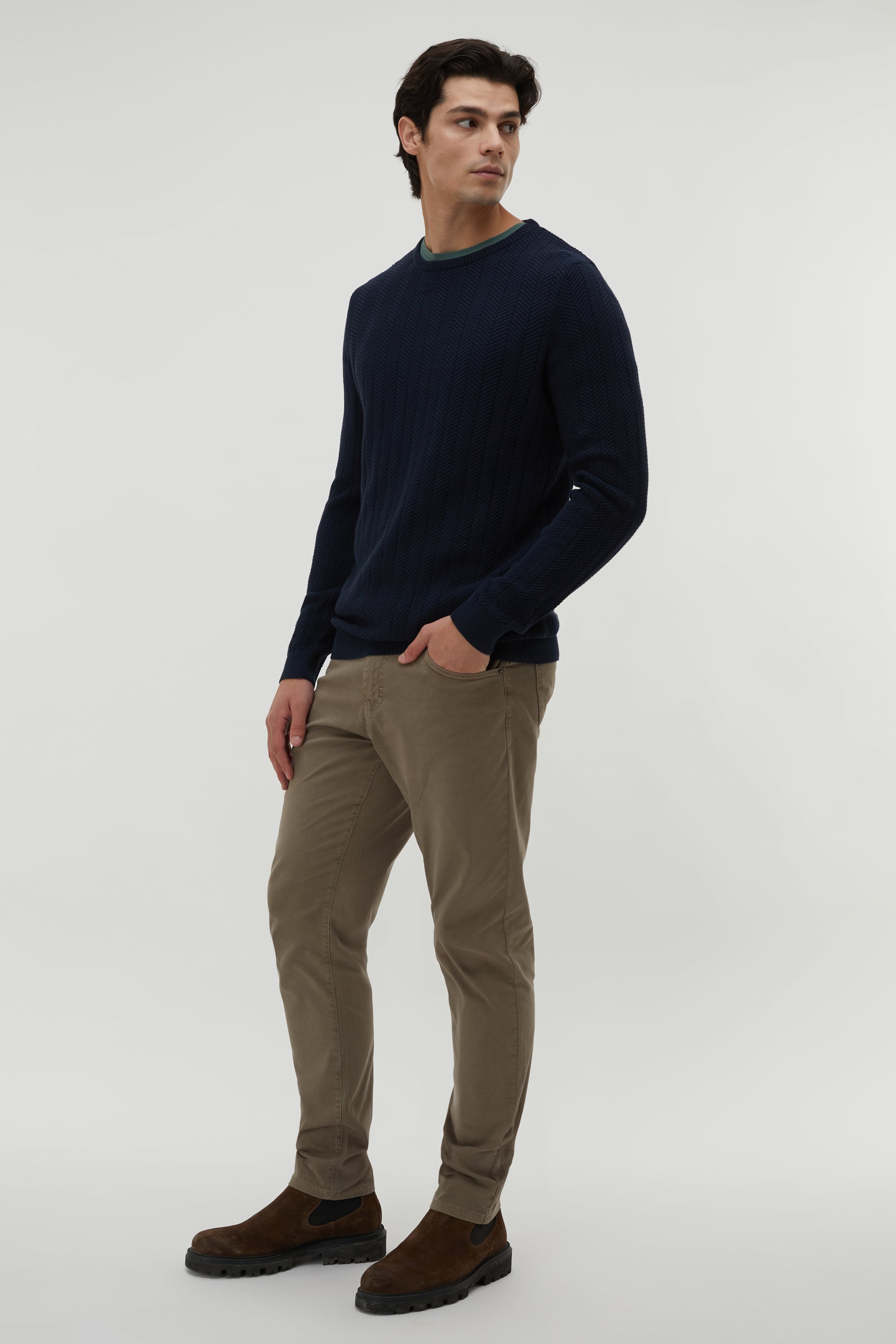 DESENLİ BİSİKLET YAKA KAZAK