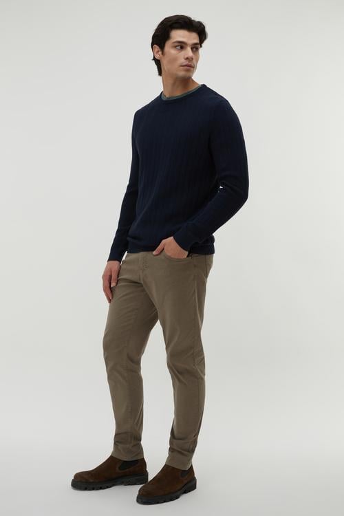 DESENLİ BİSİKLET YAKA KAZAK