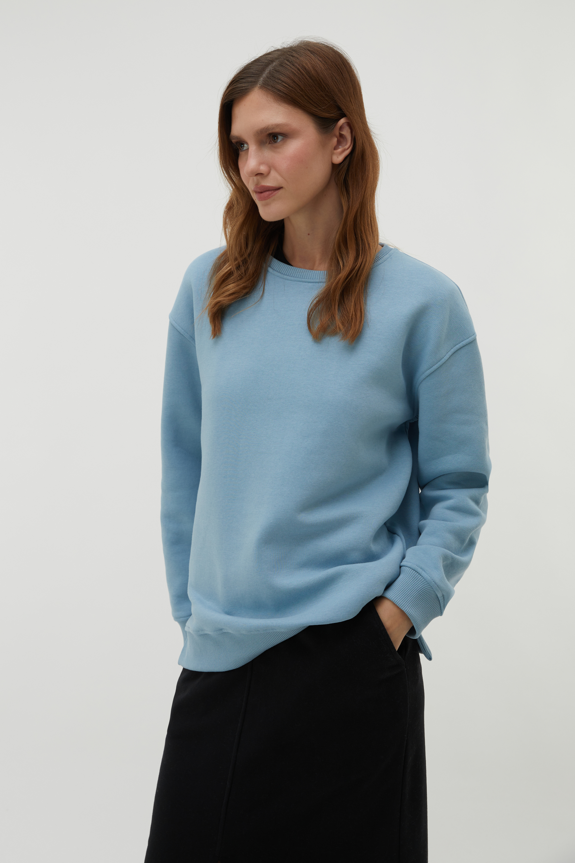 BİSİKLET YAKA UZUN KOLLU SWEATSHIRT