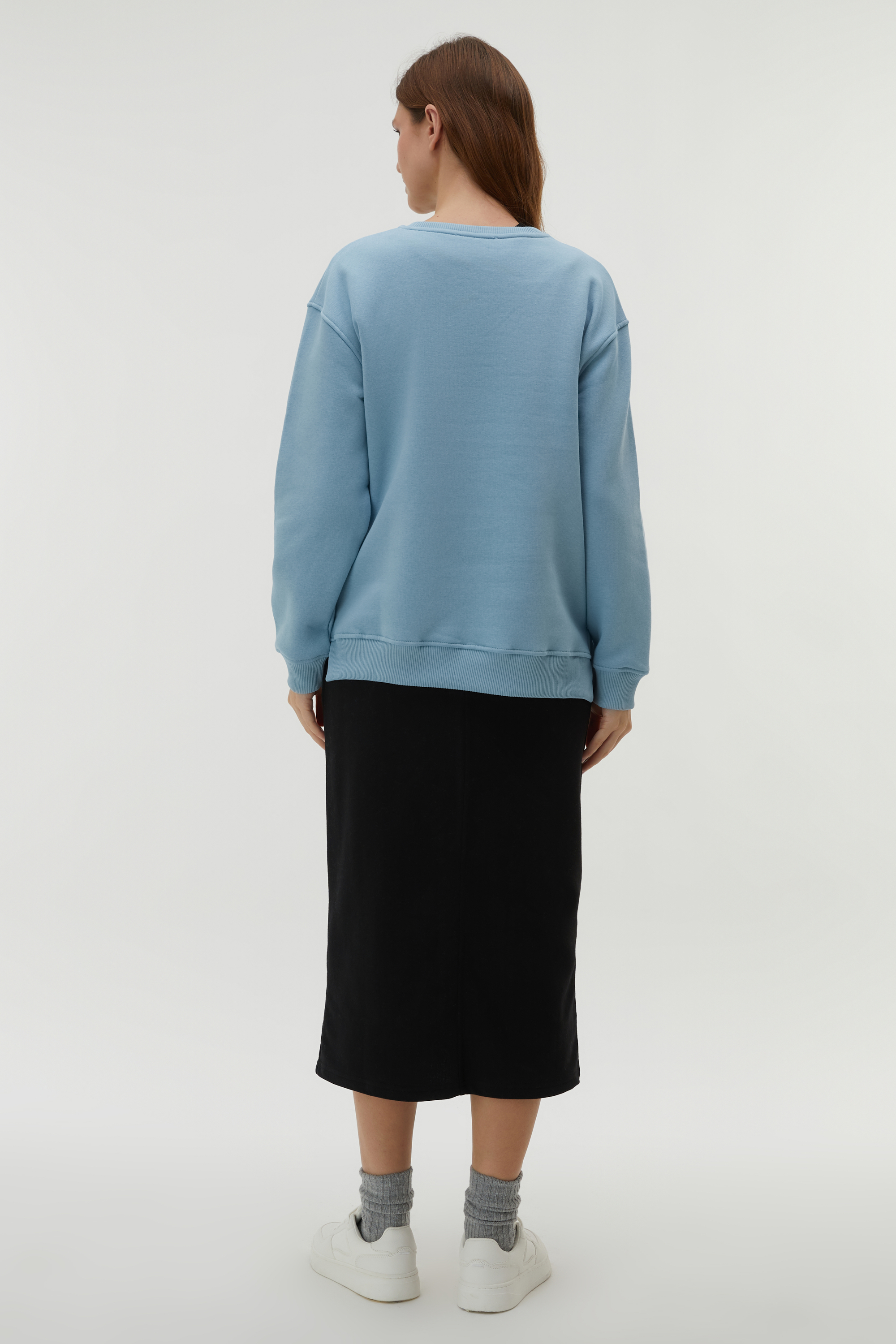 BİSİKLET YAKA UZUN KOLLU SWEATSHIRT