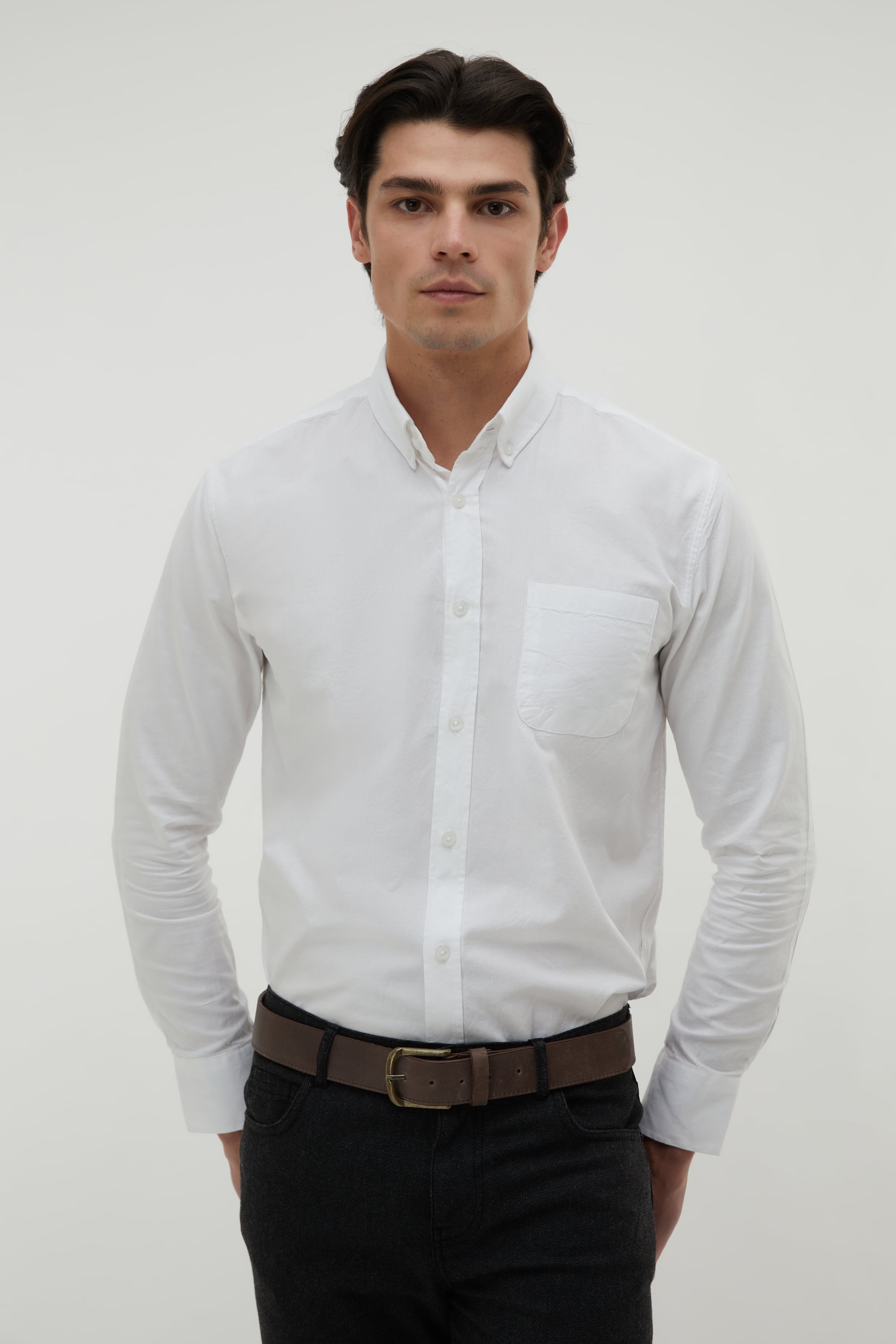 SLIM FIT TEK CEPLİ UZUN KOLLU GÖMLEK