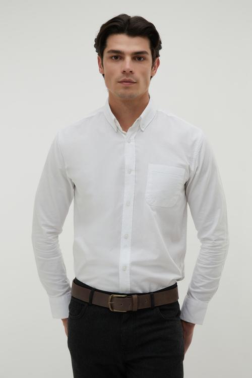 SLIM FIT TEK CEPLİ UZUN KOLLU GÖMLEK