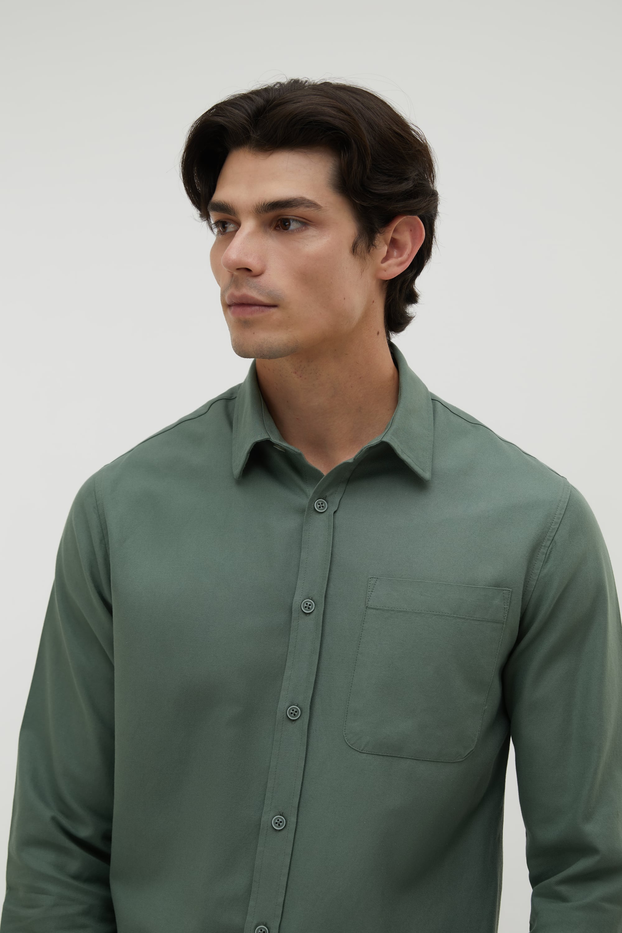 REGULAR FIT TEK CEPLİ UZUN KOLLU GÖMLEK