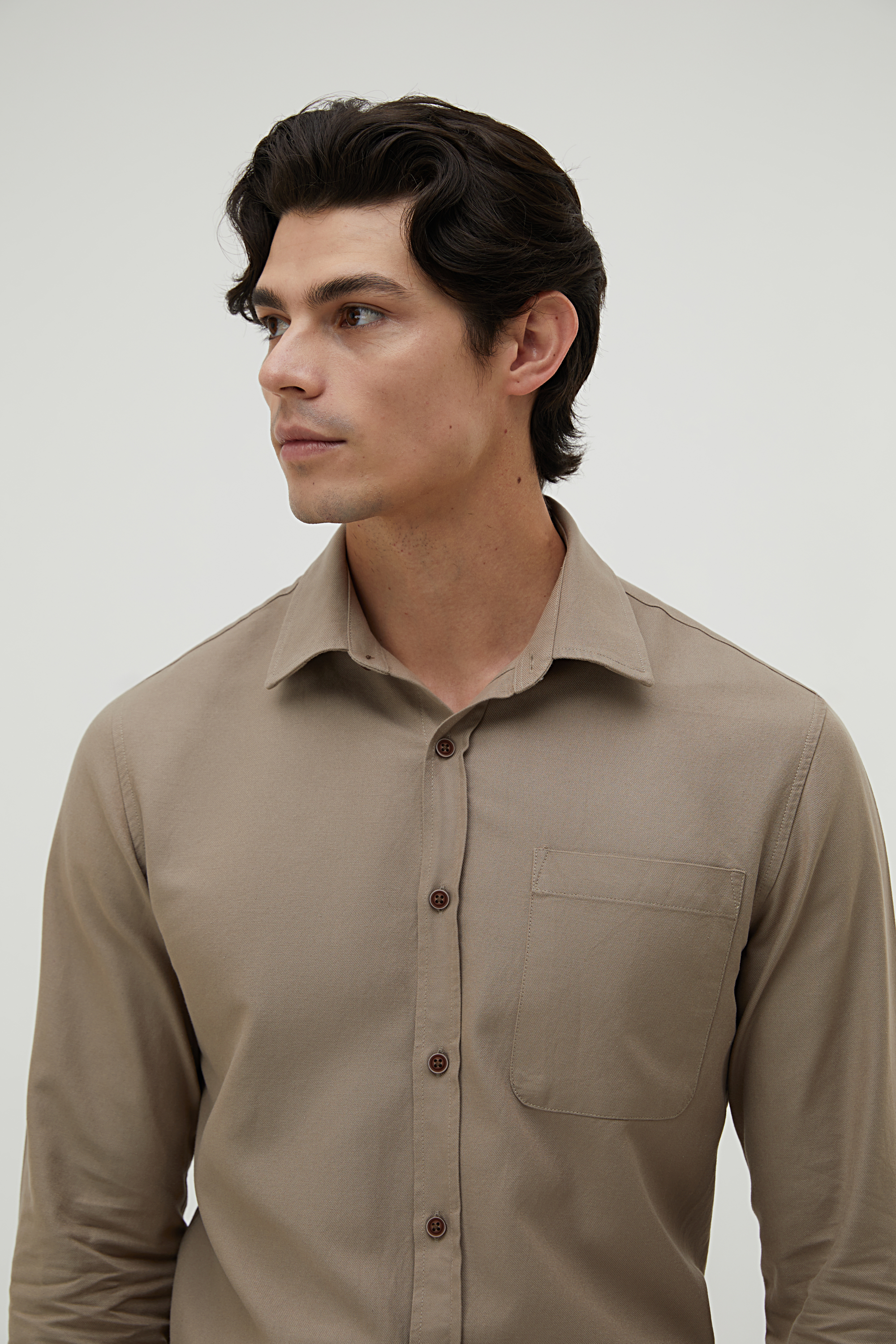 REGULAR FIT TEK CEPLİ UZUN KOLLU GÖMLEK