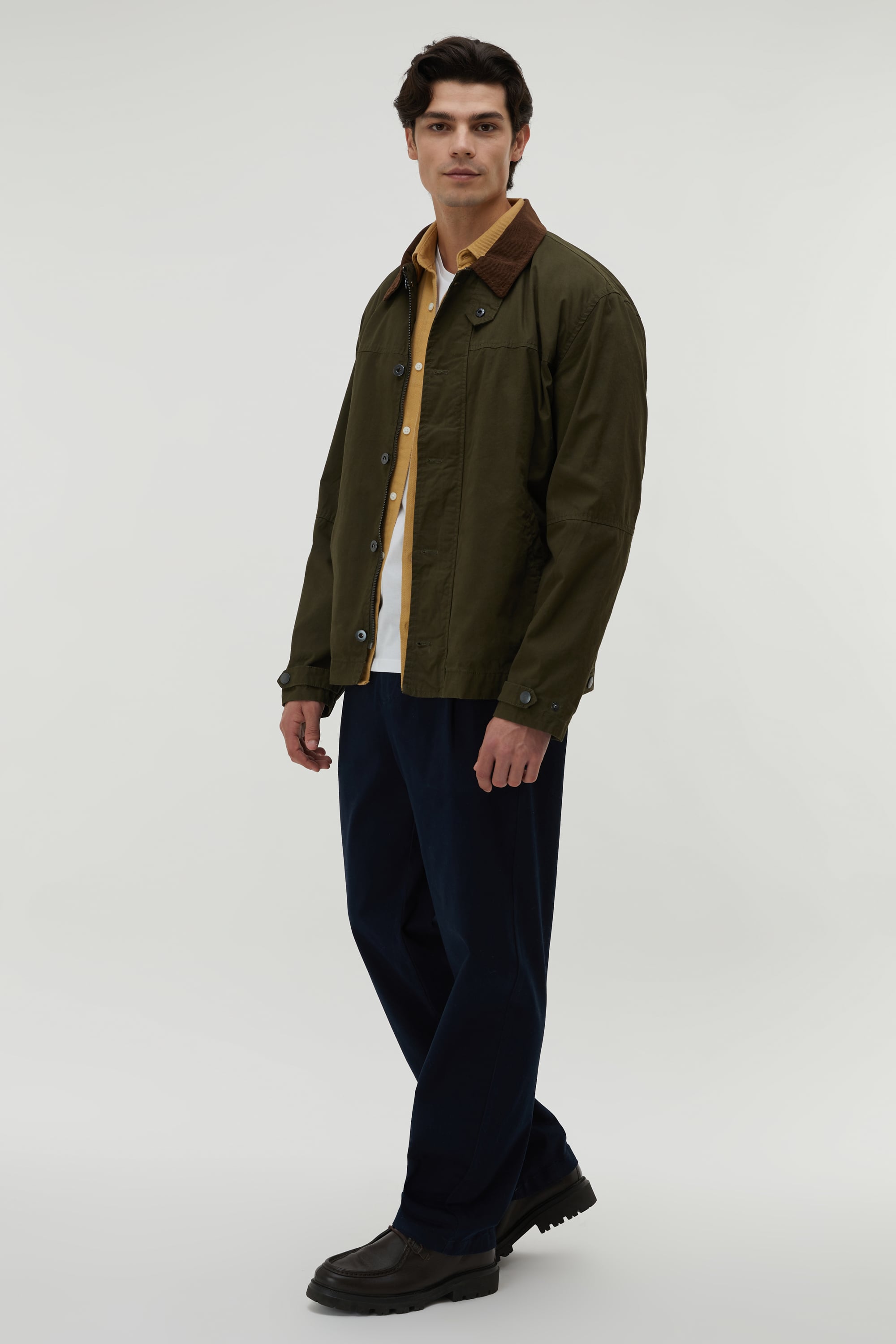 OVERSIZE KADİFE YAKA MONT CEKET