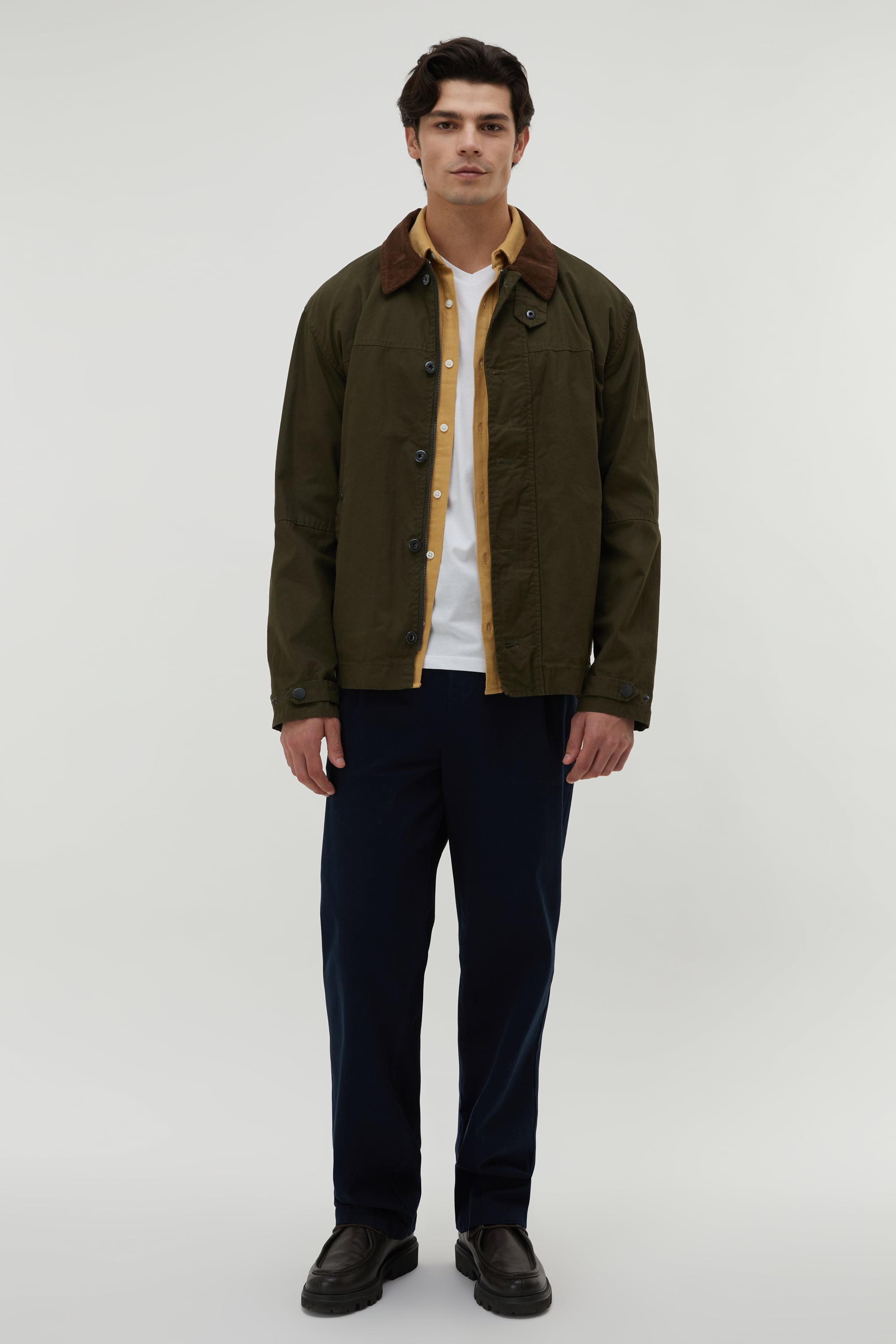 OVERSIZE KADİFE YAKA MONT CEKET